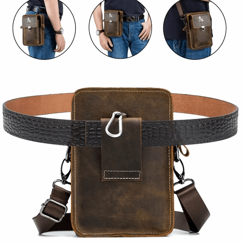 Men's Genuine Leather Crossbody Multi-Functional Belt & Waist Bag