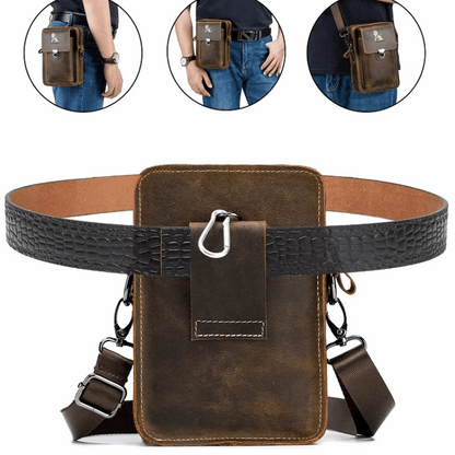 Men's Genuine Leather Crossbody Multi-Functional Belt & Waist Bag