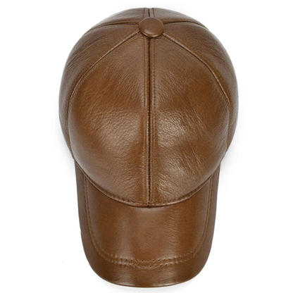 Men’s Genuine Cowhide Leather Adjustable Baseball Cap