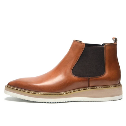 Men’s British Leather Slip-On High Top Chelsea Boots