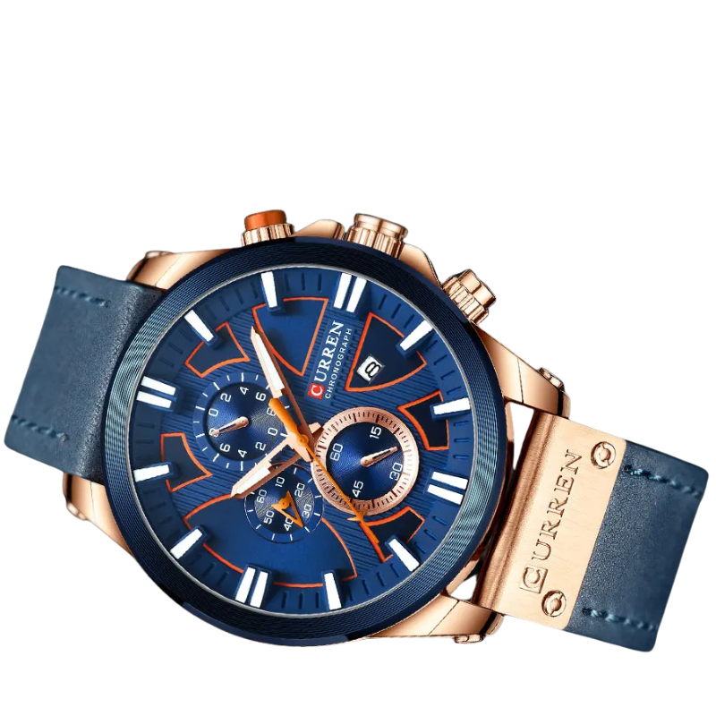 CURREN Men's Waterproof Military Quartz Watch with Date Display