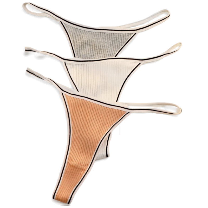 Women’s Cotton Thong Panties Low Waist Seamless Sports T-Pants