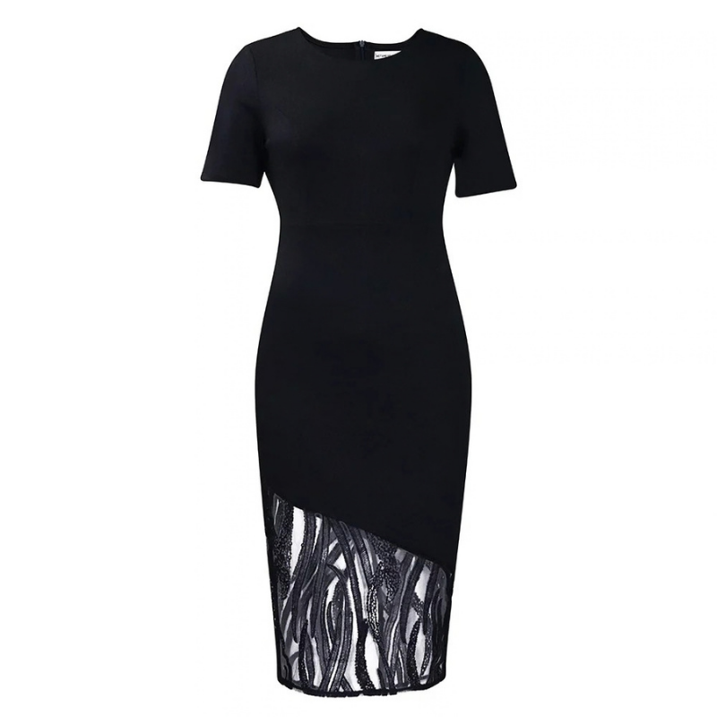Elegant Lace Detail Pencil Dress