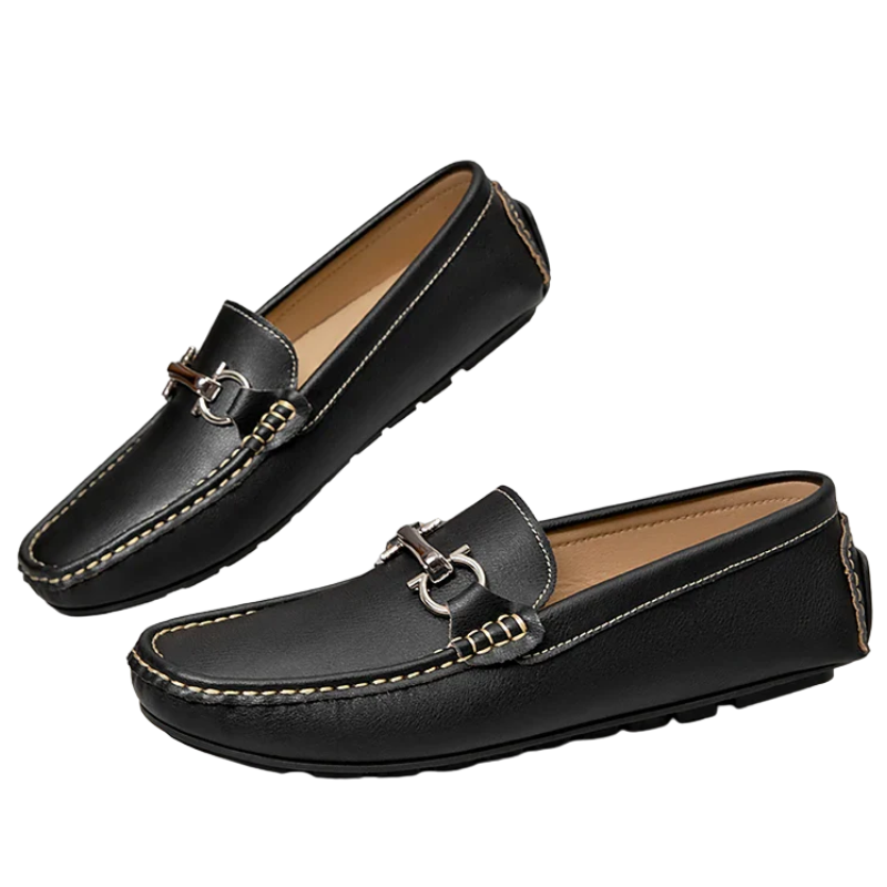 Men’s PU Leather Lightweight Non-Slip Casual Slip-On Loafers