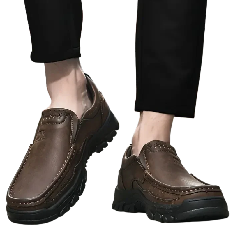 Casual Non-Slip Handmade Leather Slip-On Loafers Shoes for Men