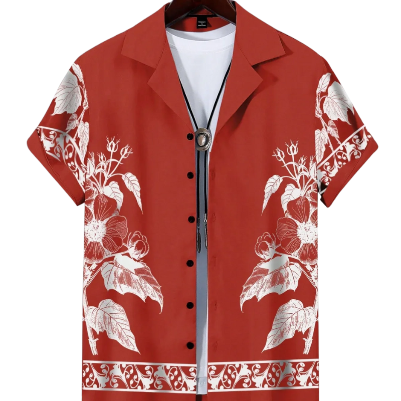 Men’s Casual Hawaiian Printed Short Sleeve Vacation Shirt