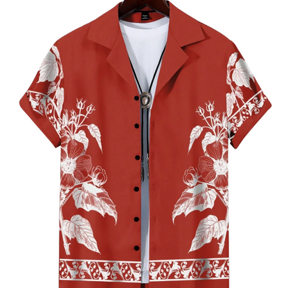 Men’s Casual Hawaiian Printed Short Sleeve Vacation Shirt