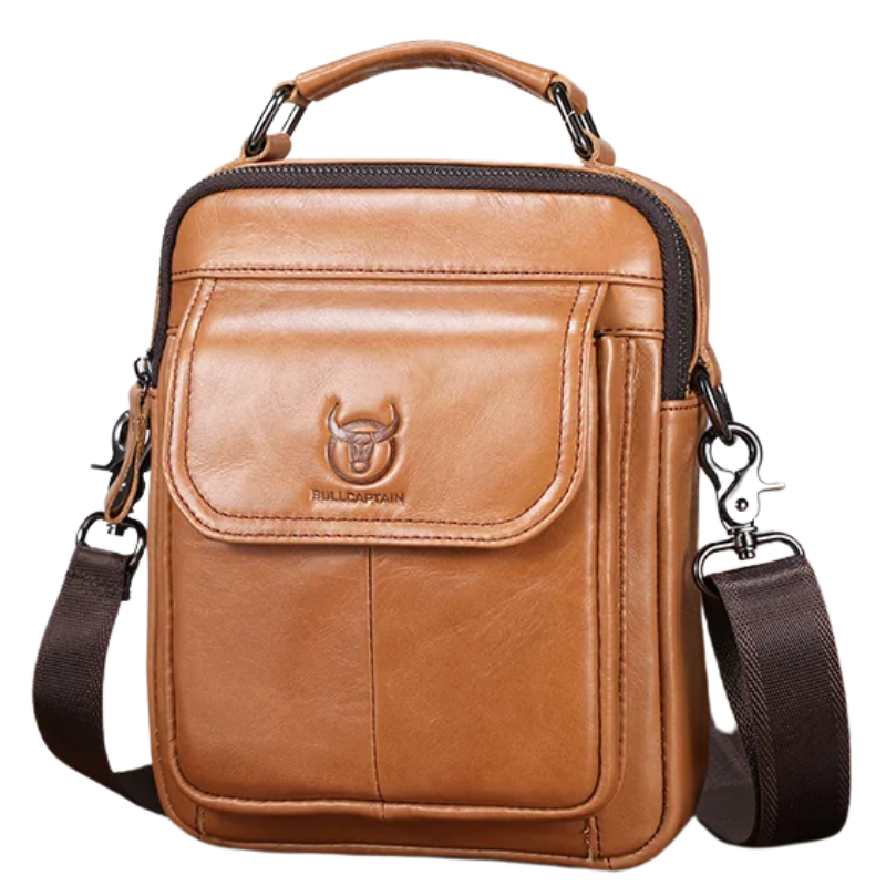 Retro Cowhide Men's Leather Crossbody Bag