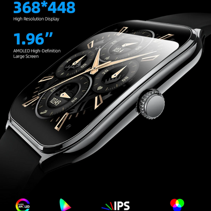 Stylish 1.96" AMOLED Watch with HD Display & Call Notifications