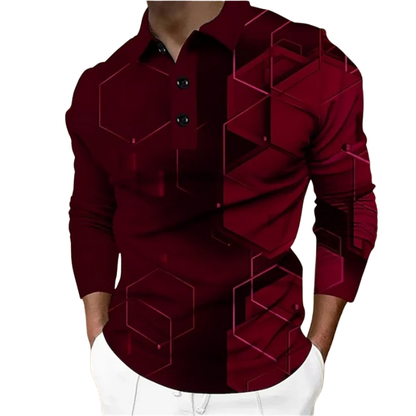 Men’s Polo Spring and Autumn Plus Size Plaid Casual Lapel Shirt
