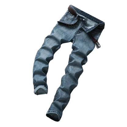 Classic Look Stylish Straight Fit Ripped Jeans for Men