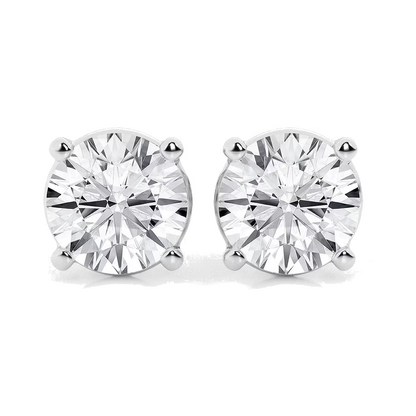 AGI Certified 6 CTW Lab Grown Diamond Stud Earrings in 14K White or Yellow Gold – G VS Round Cut