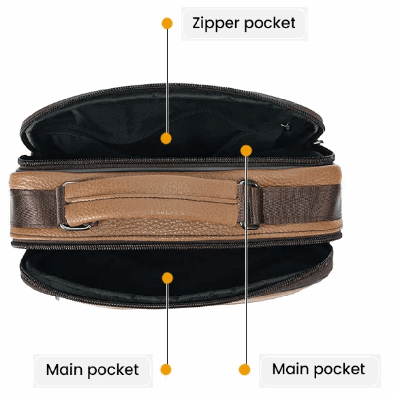 Sling Satchel Men's Genuine Leather Crossbody Bag for iPad,