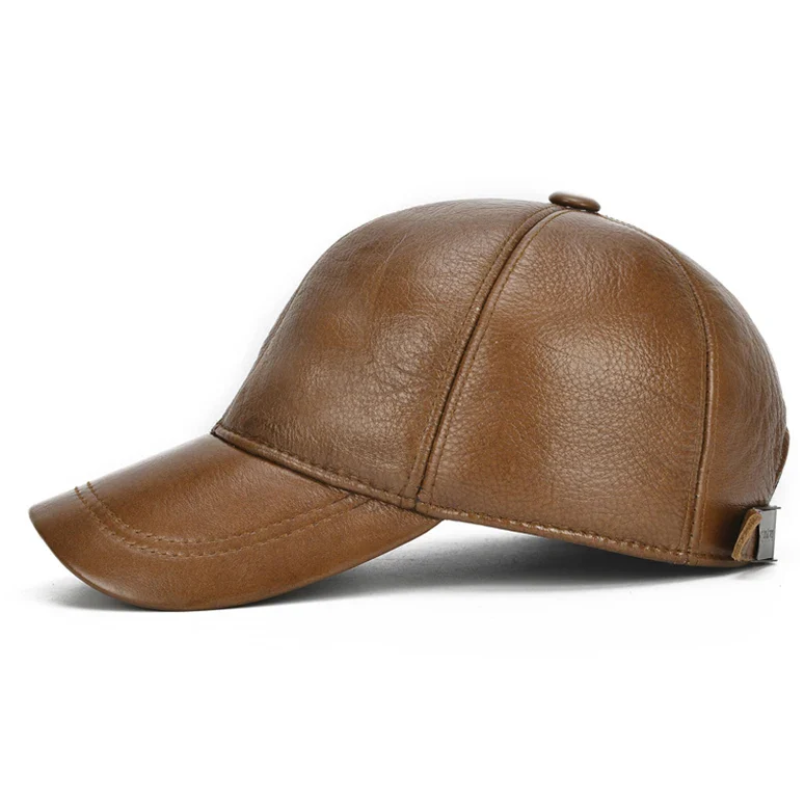 Men’s Genuine Cowhide Leather Adjustable Baseball Cap