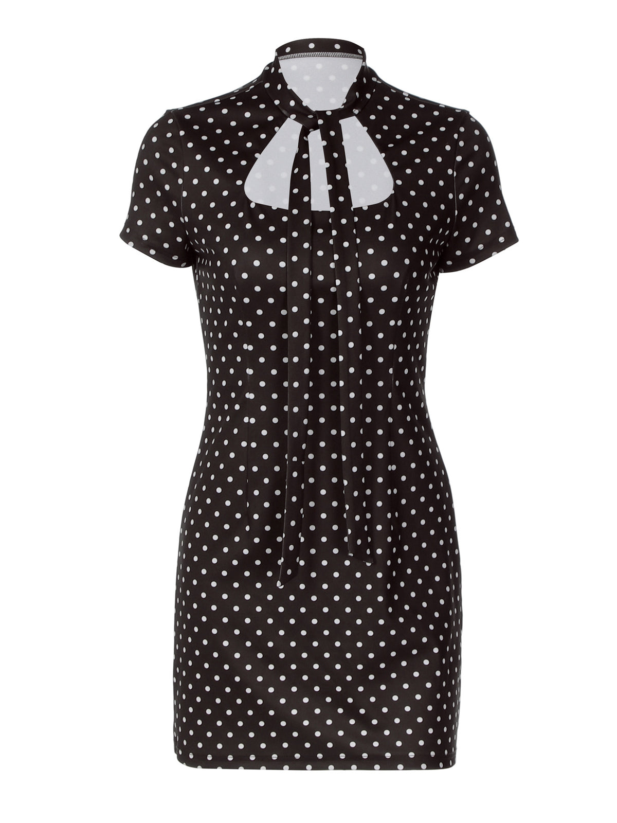 Womens Polka Dot Bodycon Midi Dress