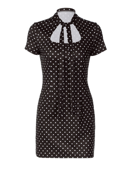 Womens Polka Dot Bodycon Midi Dress