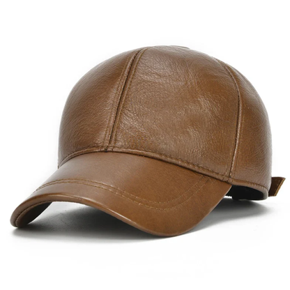 Men’s Genuine Cowhide Leather Adjustable Baseball Cap