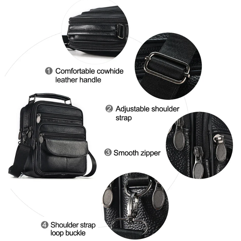 Genuine Leather Crossbody Men's  Messenger Sling Bag