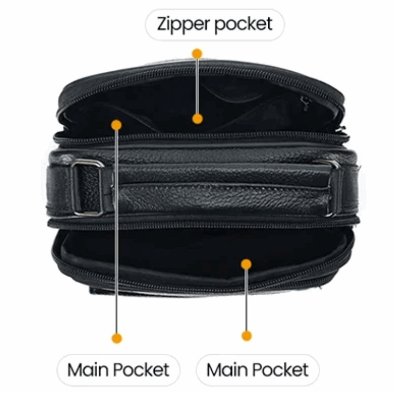 Genuine Leather Crossbody Men's  Messenger Sling Bag