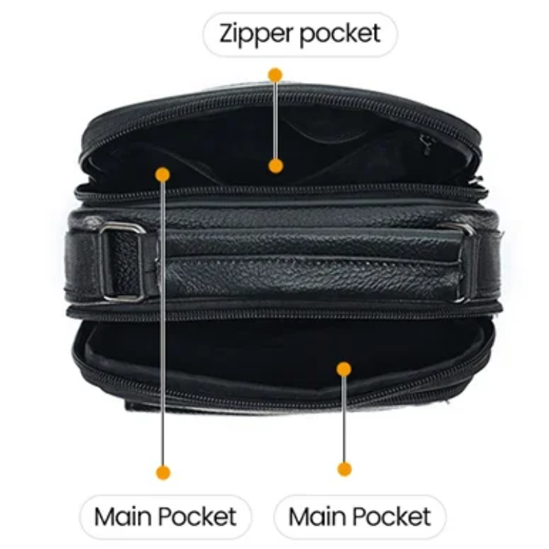 Genuine Leather Crossbody Men's  Messenger Sling Bag