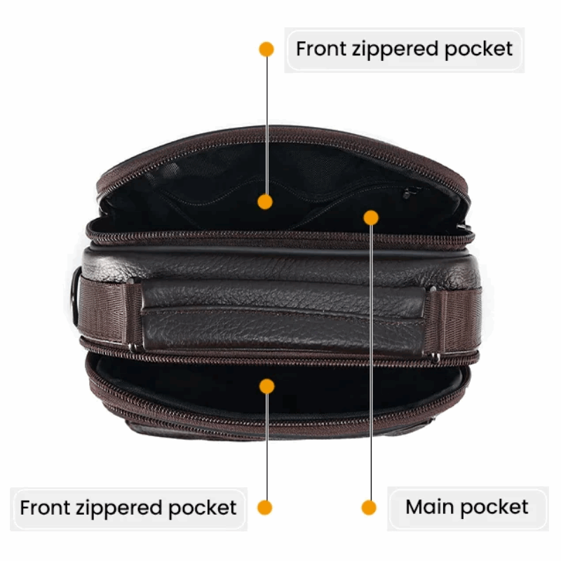 Genuine Leather Crossbody Men's  Messenger Sling Bag