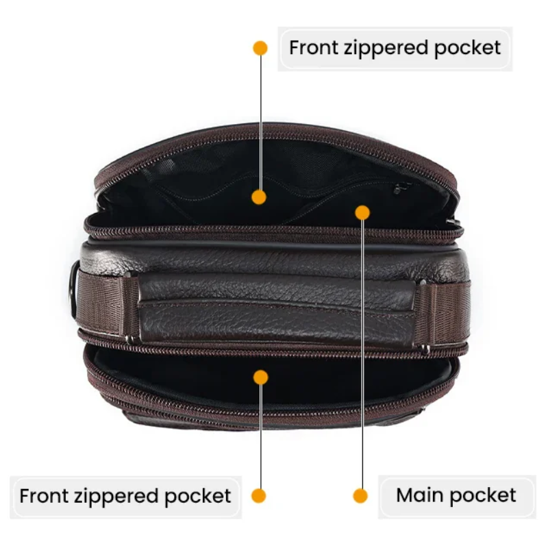 Genuine Leather Crossbody Men's  Messenger Sling Bag