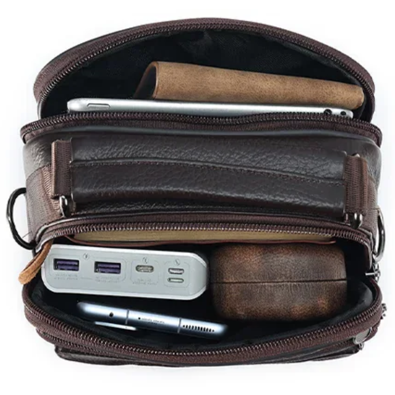 Genuine Leather Crossbody Men's  Messenger Sling Bag