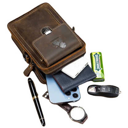 Men's Genuine Leather Crossbody Multi-Functional Belt & Waist Bag