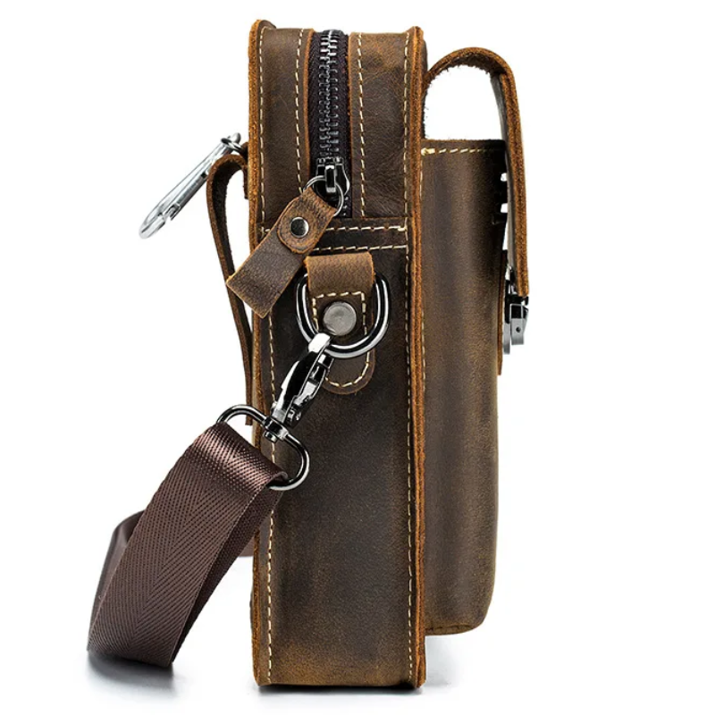 Men's Genuine Leather Crossbody Multi-Functional Belt & Waist Bag