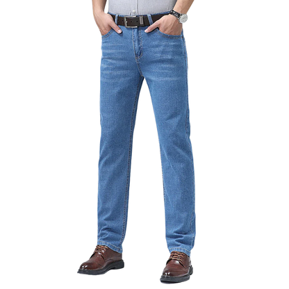 Comfort Fit Business Jeans Men’s Stretch Straight-Leg Denim