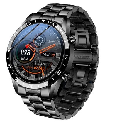 LIGE Men’s Steel Smartwatch Full Touch Bluetooth Call Waterproof