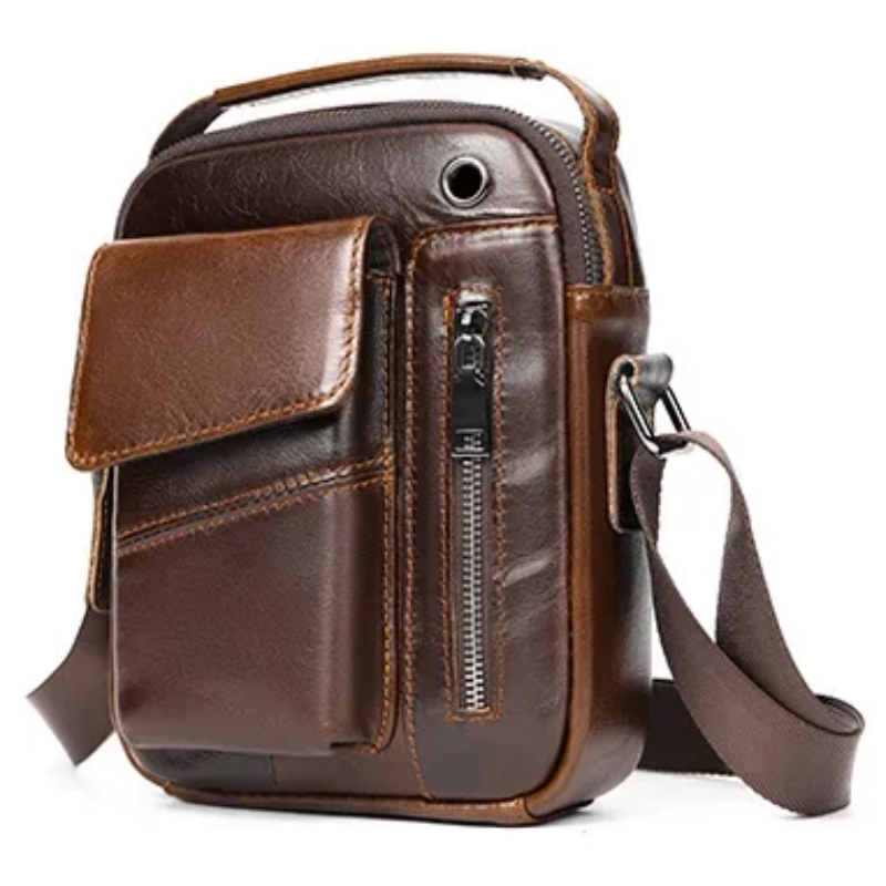New Casual Cow Leather Shoulder Crossbody Bag For Men