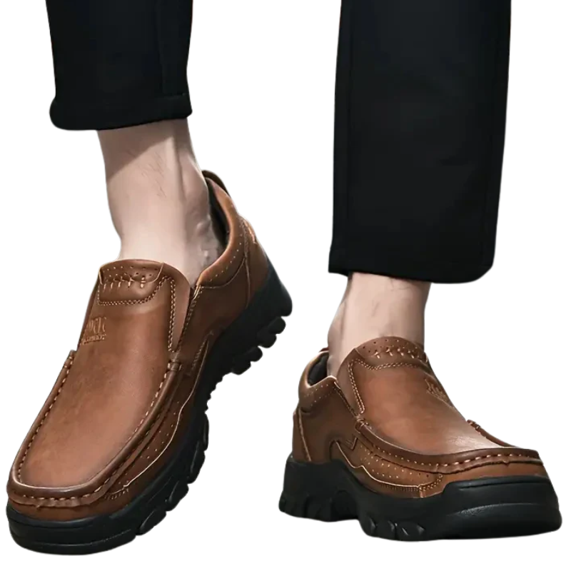 Casual Non-Slip Handmade Leather Slip-On Loafers Shoes for Men