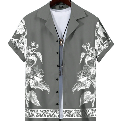 Men’s Casual Hawaiian Printed Short Sleeve Vacation Shirt