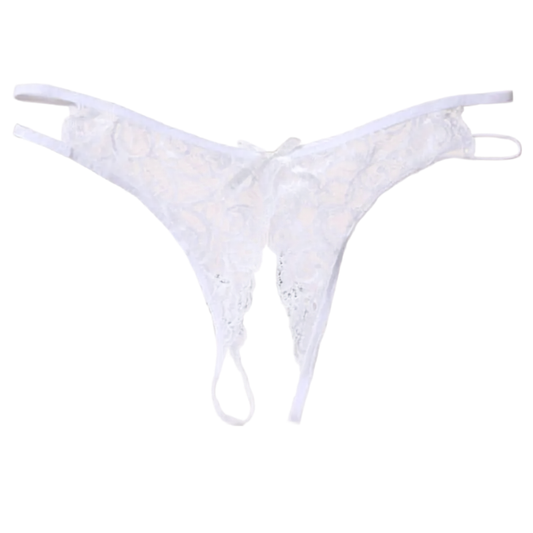 Ivory Bloom Strappy Lace Thong for Women