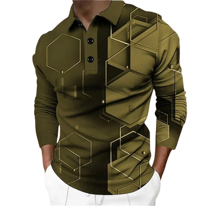 Men’s Polo Spring and Autumn Plus Size Plaid Casual Lapel Shirt