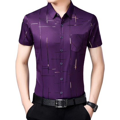 Casual Business Style Men’s Fashion Cotton Short Sleeve Shirt