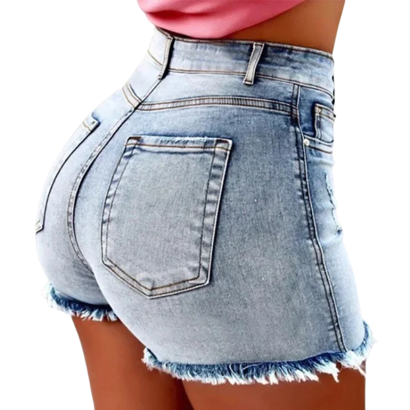 Stretch Distressed Hot High Waist Women's Denim Shorts
