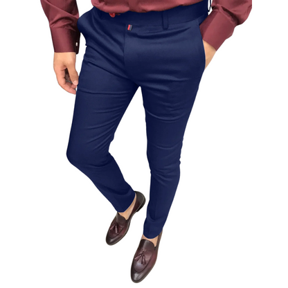 Men's High Waist Slim Fit Casual Business Pants