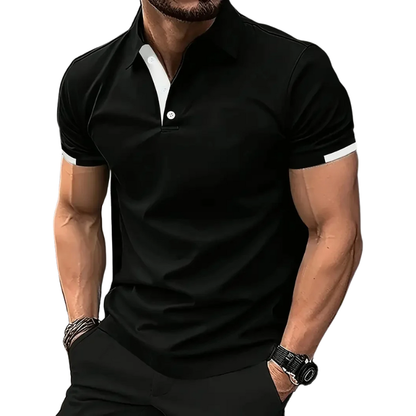 Breathable Casual Business Tee Men’s Summer Solid Polo Shirt