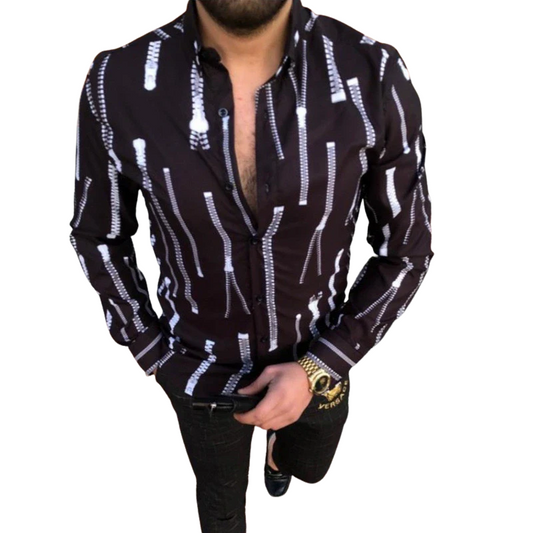 Outdoor Long Sleeve Fashion Men’s Designer Striped Shirt