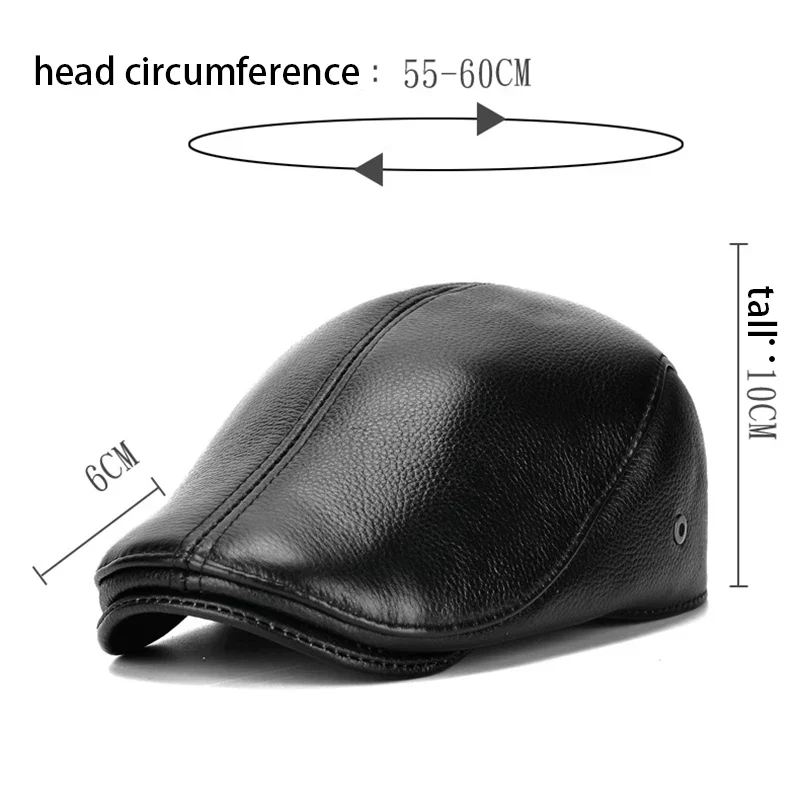 Warm & Stylish Men’s Winter Leather Beret Hat with Ear Flaps