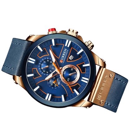 CURREN Men's Waterproof Military Quartz Watch with Date Display