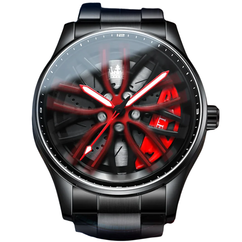 Waterproof Sport Rim Quartz OLEVS Luxury Wheel Watch for Men