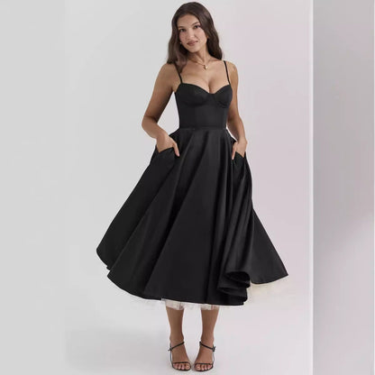 French Style Mesh Princess Dress with Flared Hem