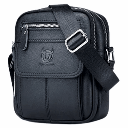 Genuine Leather Men's Shoulder Crossbody Bag Cowhide Casual Korean Style Student Handbag Small Commuter Messenger Bag