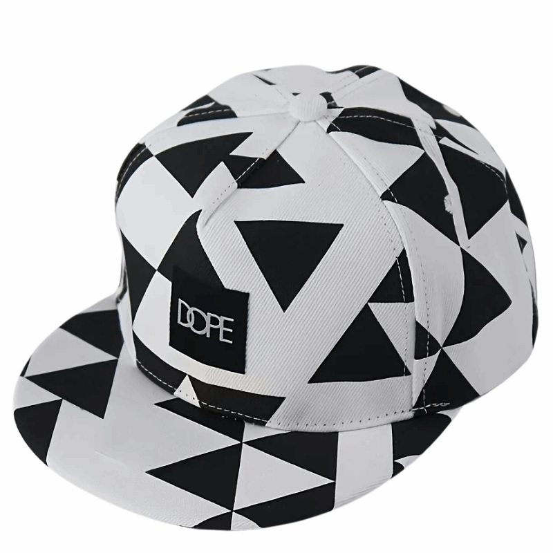 Urban Triangle Print Flat Brim Street Hat