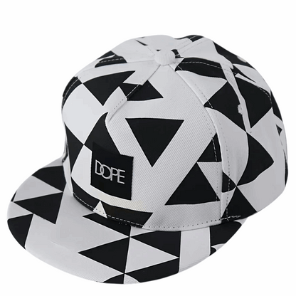 Urban Triangle Print Flat Brim Street Hat