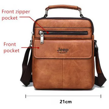 2pc Durable  & Stylish Men's Split Leather Crossbody Messenger Bag
