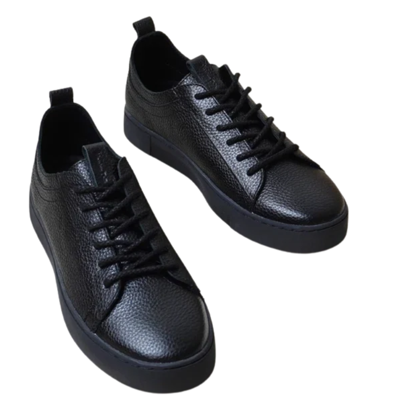 Autumn Men's Genuine Leather Lace-Up Skate Shoes with Thick Sole